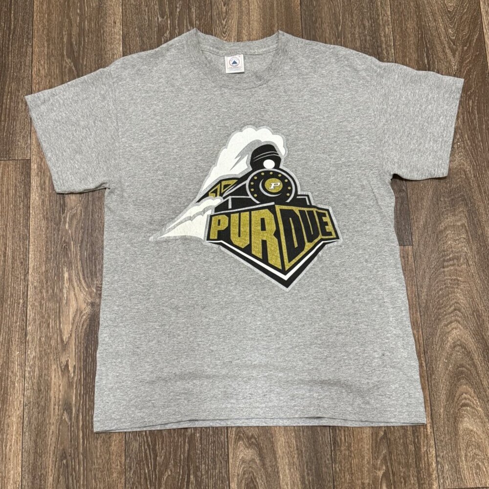 VTG Purdue Boilermakers Shirt Men's Medium Gray Sportswear 90s Delta Pro Weight